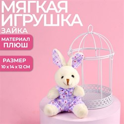 Мягкая игрушка «Прекрасная зайка», 9 см., цвет МИКС 7306459 - фото 808908