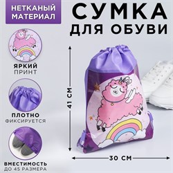 Мешок для обуви н/полотно «Мечтательная лама» 41*30*0,5см 4276507 - фото 816701