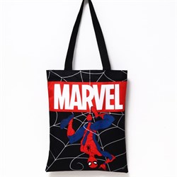 Сумка текстильная "MARVEL. Человек-паук", 31*1*40,5см, отдел без молнии, без подклада , черная   772 7728794 - фото 825810