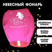 Фонарик желаний «Исполню все твои мечты» купол, розовый 5798260