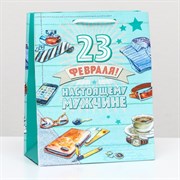 Пакет подарочный "Настоящему мужчине" 18 х 22,3 х 10 см 9459360