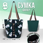 Сумка-шопер Bloom без молнии с подкладкой, цвет морской волны 6926384