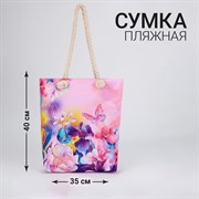 Сумка женская пляжная "Цветы", 35*40 см 9216565