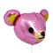 Шар фольгированный 23" «Голова мишки», цвет розовый 9088513