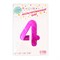Шар фольгированный 40" Цифра 4, цвет розовый 2769662