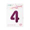 Шар фольгированный 32" Цифра 4, индивидуальная упаковка, цвет розовый 2769622