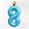 Шар фольгированный 40" «Цифра 8 с короной», цвет голубой 7690780