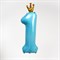 Шар фольгированный 40" «Цифра 1 с короной», цвет голубой 7690773