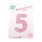 Шар фольгированный 40" «Цифра 5», нежно-розовый 7119157