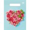 Пакет "Розочки в сердце", полиэтиленовый, с вырубной ручкой, 19 х 25 см, 30 мкм 7669446