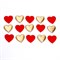 Сердечки декоративные, набор 15 шт., размер 1 шт: 3,5 × 3 см, цвет красный,золото 7532275